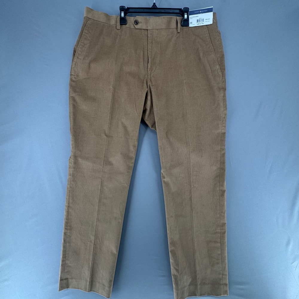 NWT Tommy Hilfiger Mens Hall Corduroy Pants Khaki Tan 38W x 30L HATHPHOA0025